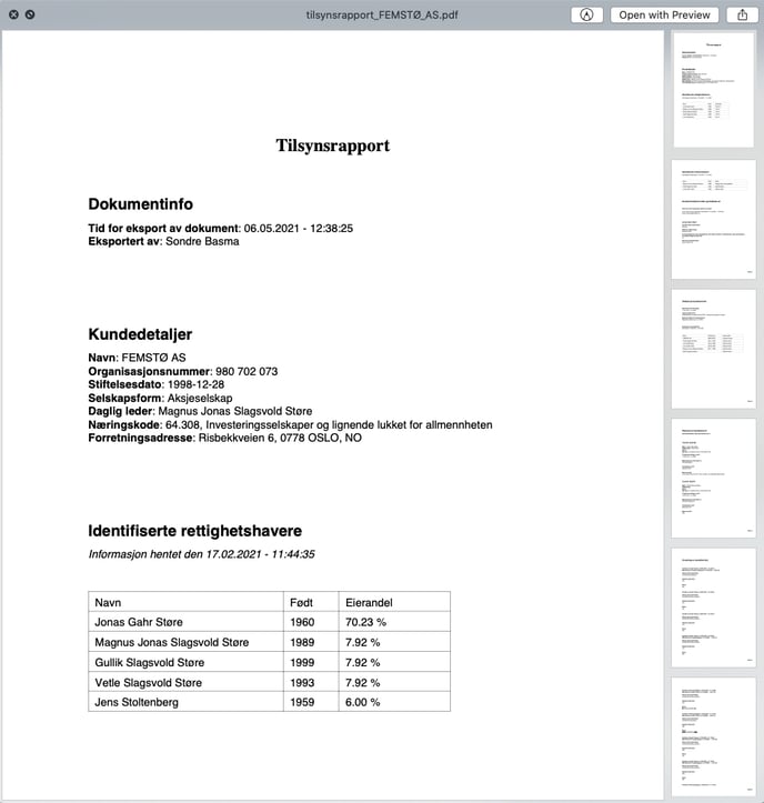 tilsynsrapport